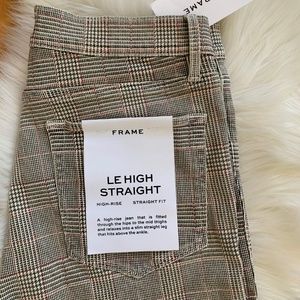 NWT Frame Denim Le High Straight Cropped Jean- Washed Plaid Sz 29